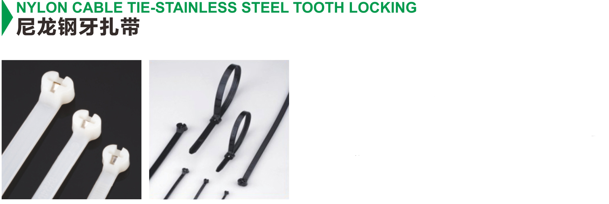 NYLON CABLE TIE-STAINLESS STEEL TOOTH LOCKING