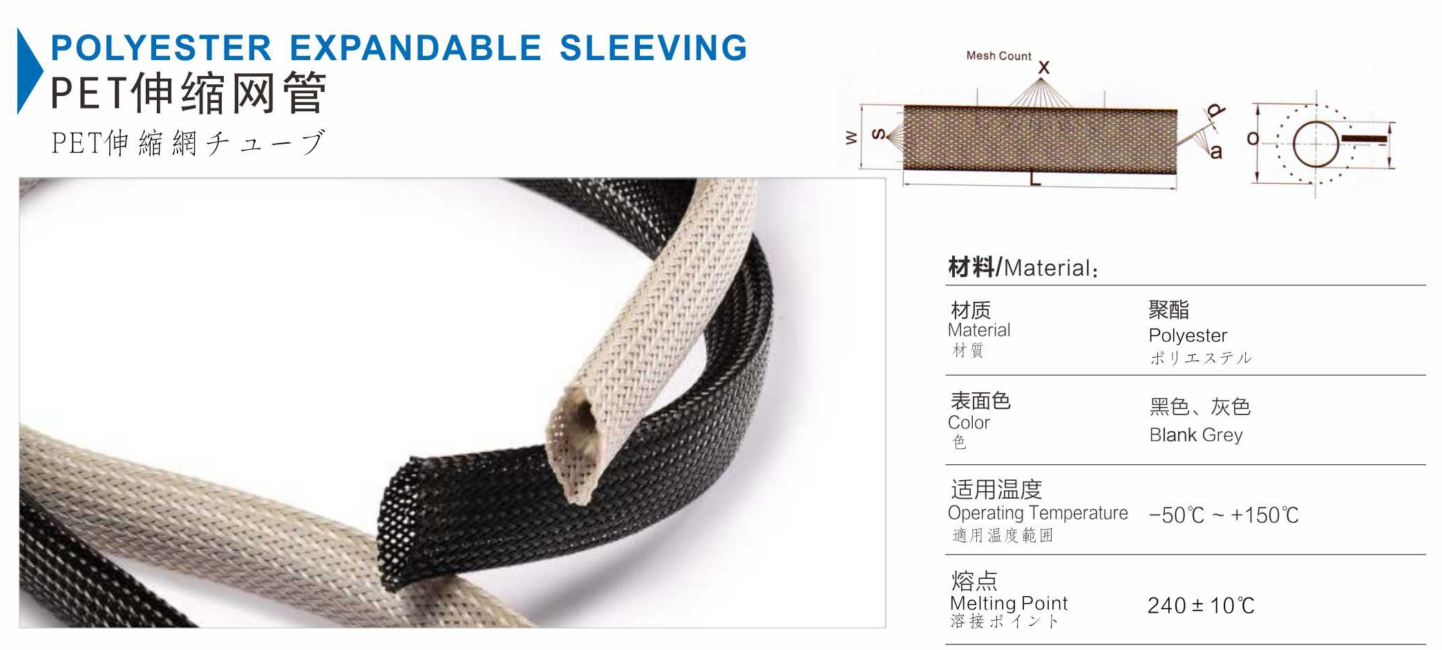 POLYESTER EXPANDABLE SLEEVING